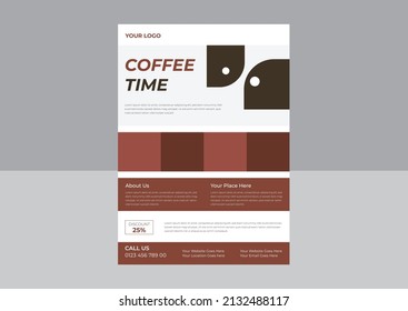 Coffee shop flyer design, Coffee shop drink menu promotion flyer template,  Poster for coffee shop.
