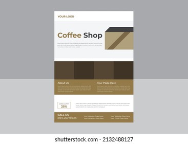 Coffee shop flyer design, Coffee shop drink menu promotion flyer template,  Poster for coffee shop.
