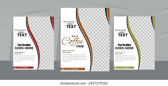 Coffee shop flyer design and promotion cafe restaurant poster banner template