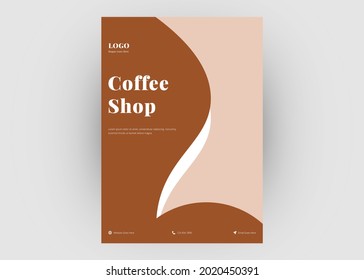 Coffee shop flyer template. Cafe promotion flyer poster design. Cafe in town flyer design template