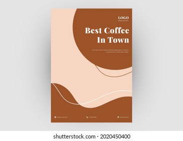 Plantilla de folleto de la cafetería. Diseño de afiches para el volante de promoción de cafés. Plantilla de diseño de café en volante de ciudad
