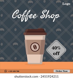 Una Plantilla de volante de cafetería con un diseño moderno con espacio para texto personalizado y Imágenes.
Personalízalo promociona tu cafetería con esta Plantilla de flyer, perfecta para promociones especiales.