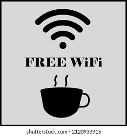 coffee shop free wifi sticker 