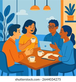Coffee Shop Friends Meeting Talk Social Icon