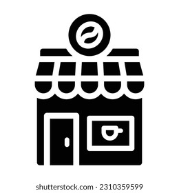 coffee shop glyph icon illustration vector graphic