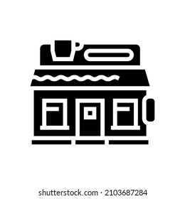 coffee shop glyph icon vector. coffee shop sign. isolated contour symbol black illustration