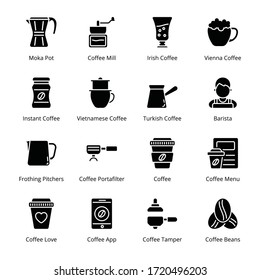 Coffee Shop glyph Icons - Vectors