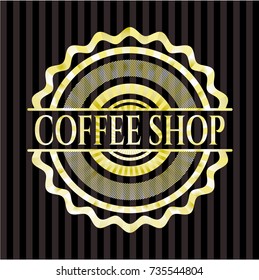Coffee Shop gold shiny emblem