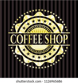 Coffee Shop golden emblem or badge