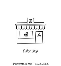 coffee shop hand draw icon. Element of coffee illustration icon. Signs and symbols can be used for web, logo, mobile app, UI, UX