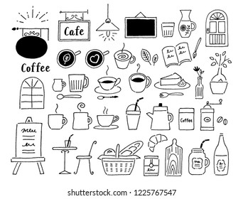 Coffee Shop Hand Drawn Stock Vector (Royalty Free) 1225767547 ...