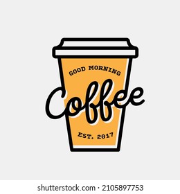 Coffee shop hipster logo illustration