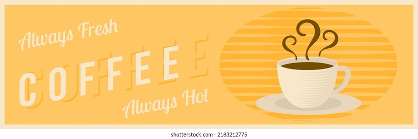 coffee shop horizontal banner vector illustration flat design
