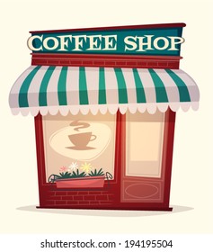 Coffee shop house. Vector image