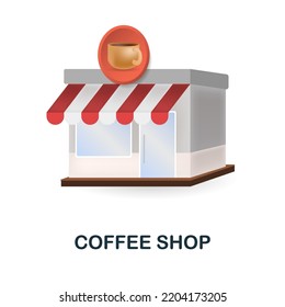 Coffee Shop icon. 3d illustration from small business collection. Creative Coffee Shop 3d icon for web design, templates, infographics and more