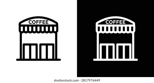 Coffee shop icon in black, best for Graphic Design