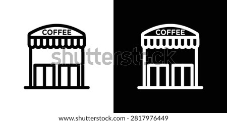 Coffee shop icon in black, best for Graphic Design