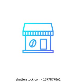 Coffee shop icon. Icon for cafe and restaurant in blue gradient style.