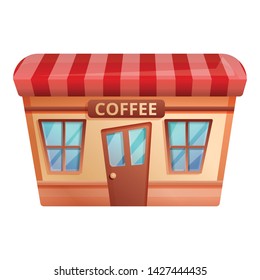 Coffee shop icon. Cartoon of coffee shop vector icon for web design isolated on white background