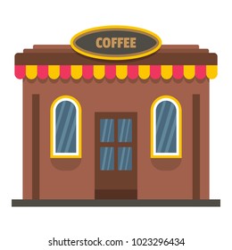 Coffee shop icon. Flat illustration of coffee shop vector icon for web