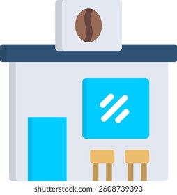 Coffee Shop Icon Flat Vector Illustration