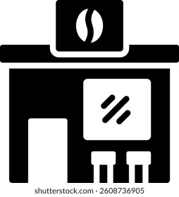 Coffee Shop Icon Glyph Vector Illustration