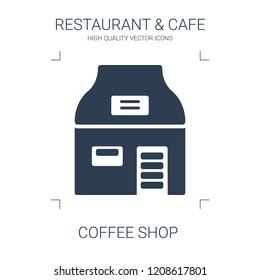 coffee shop icon. high quality filled coffee shop icon on white background. from restaurant cafe collection flat trendy vector coffee shop symbol. use for web and mobile