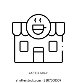 coffee shop icon. Linear style sign isolated on white background. Vector illustration