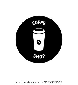 Coffee shop icon on white background. Cup. Graphic elements. Trendy flat isolated symbol, sign for: illustration, outline, logo, mobile, app, emblem, design, web, dev, site, ui, gui, ux. Vector EPS 10