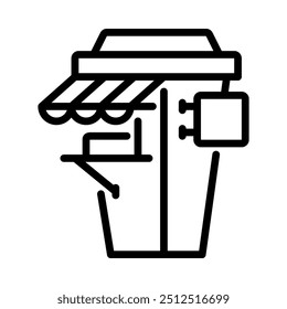 Coffee shop icon. Outline style. Vector. Isolate on white background.