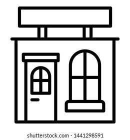 Coffee shop icon. Outline coffee shop vector icon for web design isolated on white background