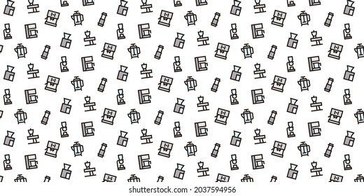 Coffee shop icon pattern background for website or wrapping paper (Color icon version)