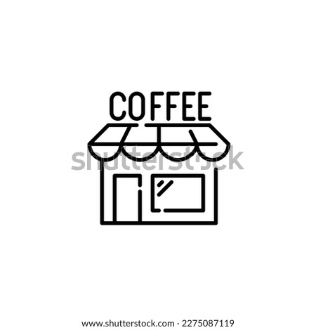 Coffee shop icon. Pixel perfect, editable stroke