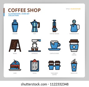 Coffee shop icon set