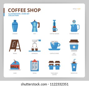 Coffee shop icon set