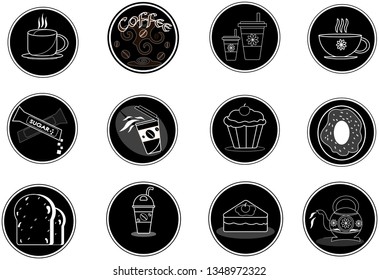 Coffee shop icon set