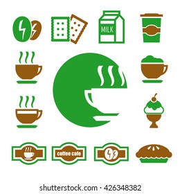 coffee shop icon set