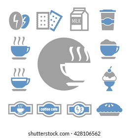 coffee shop icon set