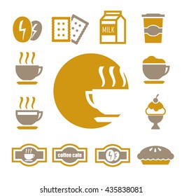 coffee shop icon set