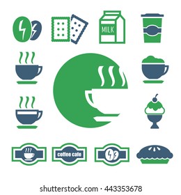 coffee shop icon set