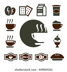 coffee shop icon set