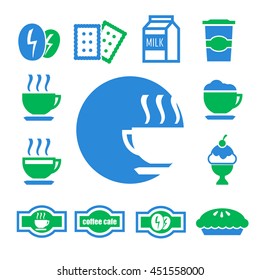 coffee shop icon set