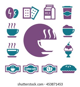 coffee shop icon set