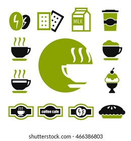 coffee shop icon set