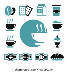 coffee shop icon set