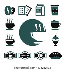 coffee shop icon set