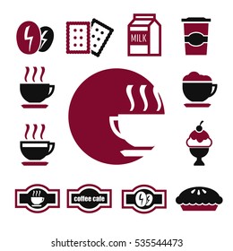 coffee shop icon set