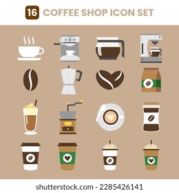 Coffee shop icon set design, coffee product illustration