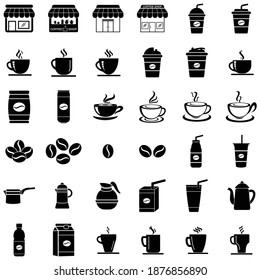 coffee shop icon set vector symbol