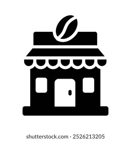 A coffee shop icon showing a cafe or store where coffee and other beverages are served.